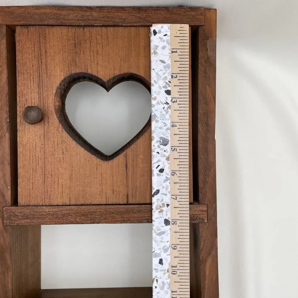 Vintage Wood Shelf With 1 Cutout Heart Door